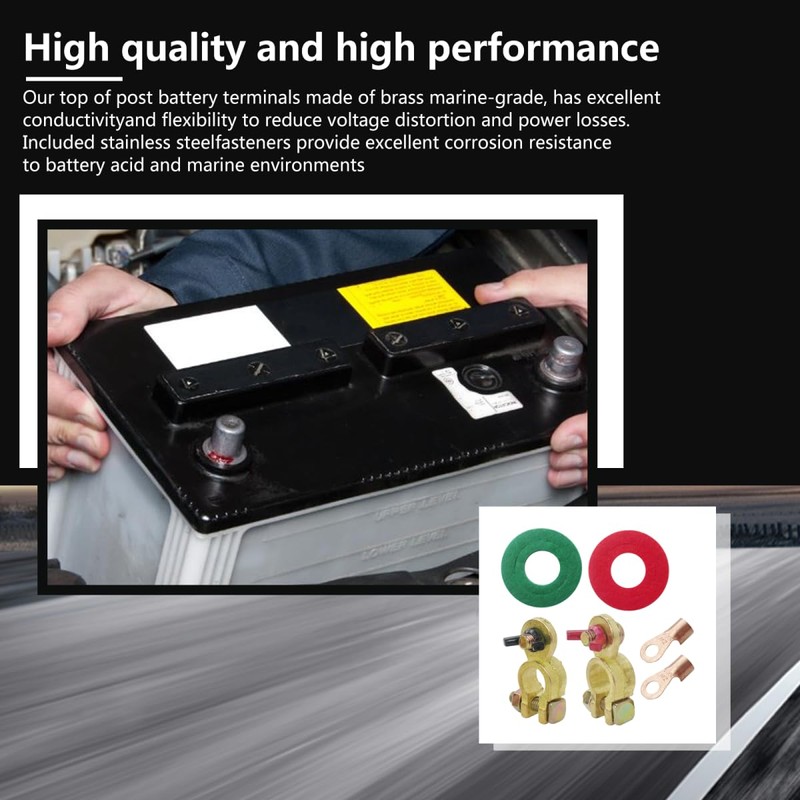 GRABOTE Solid Brass Connector Set Battery Terminal Clamp Battery Connector