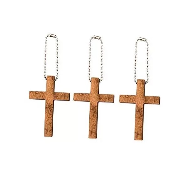 Unbranded 100 Pieces Natural Mini Wooden Cross Charm, Favors Cross