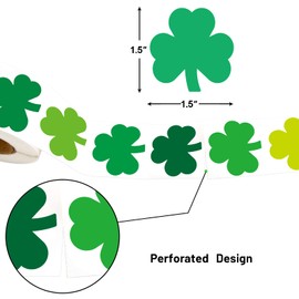 Shamrock Stickers St. Patrick's Day Sticker Roll for Kids Party Decorations 500Pcs
