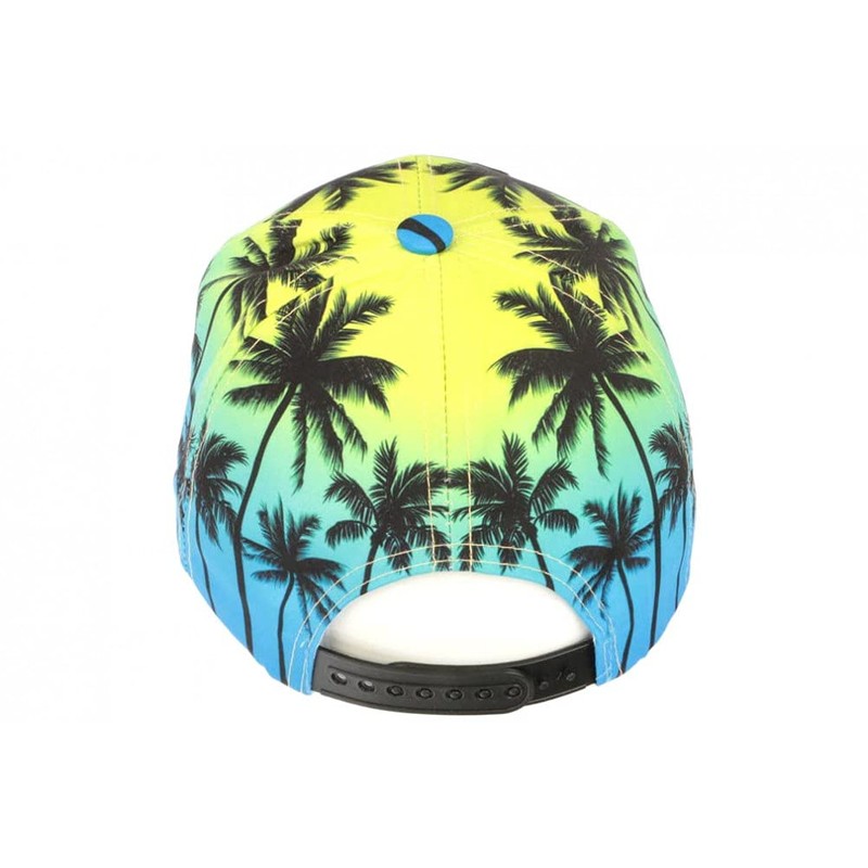 NY Blue and Yellow Fashion Tropical Sunrise Baseball Cap -