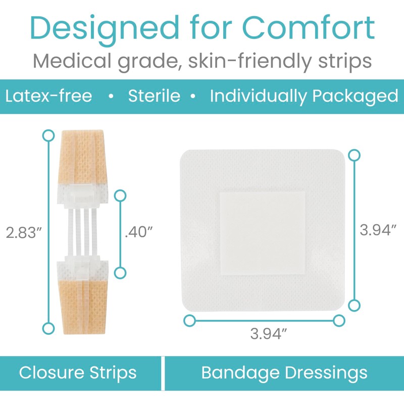 ViveCare Emergency Wound Closure Device Kit 4 Pcs - Adhesive