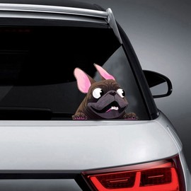Waterproof Sticker，French Bulldog Sticker, Pet Dog Vinyl Sticker Decoration for car, Motorcycle, (8.7 x 6.3 Inches) (Black)