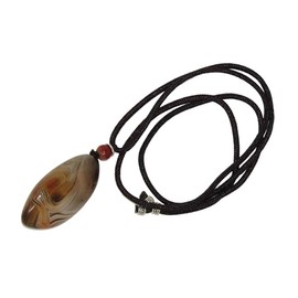 Jeannieparnell N417A Agate Gemstone Pendant Necklace Adjustable Cord