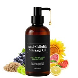 Body and Us Anti Cellulite Massage Oil - Hydrating Body Massage Oil for Smooth Firm-Looking Skin, Firming Refreshing Aromatic Full Body Massage Moisturizer for Daily Bodys Care, 240ml