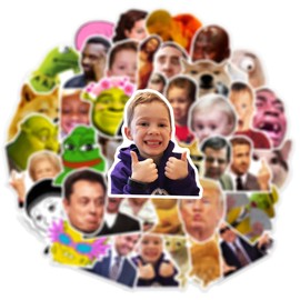 Meme Sticker Meme Sticker Set 50 Pieces Cute Decoration for Car Laptop Skateboard Bicycle Moped Motorcycle Bicycle Computer Suitable for Adults Children