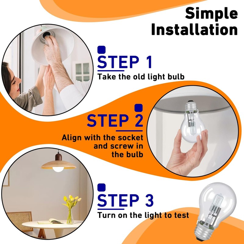 Kamrexi 6PCS 043168787963 78796 Halogen Light Bulbs, 43W 120V Light