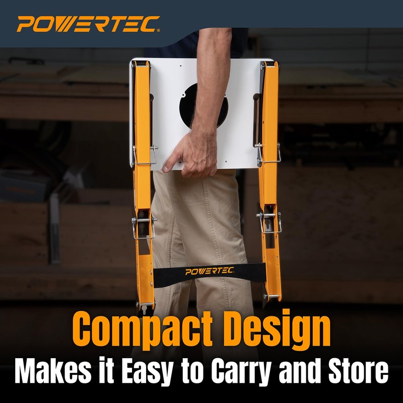 POWERTEC Folding Router Table Stand – Adjustable Height Workstation Base