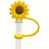 Reusable Silicone Sunflower Straw Plugs, Drinking Straw Covers and Dust