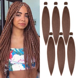 Pre-Stretched Braiding Hair ShowJarlly Easy Braid Professional Synthetic Fibre Crochet Borders 30 Inches 6 Packs/Lot Yaki Texture Braiding Hair Extensions Crochet Braiding Soft Crochet Braiding Hair
