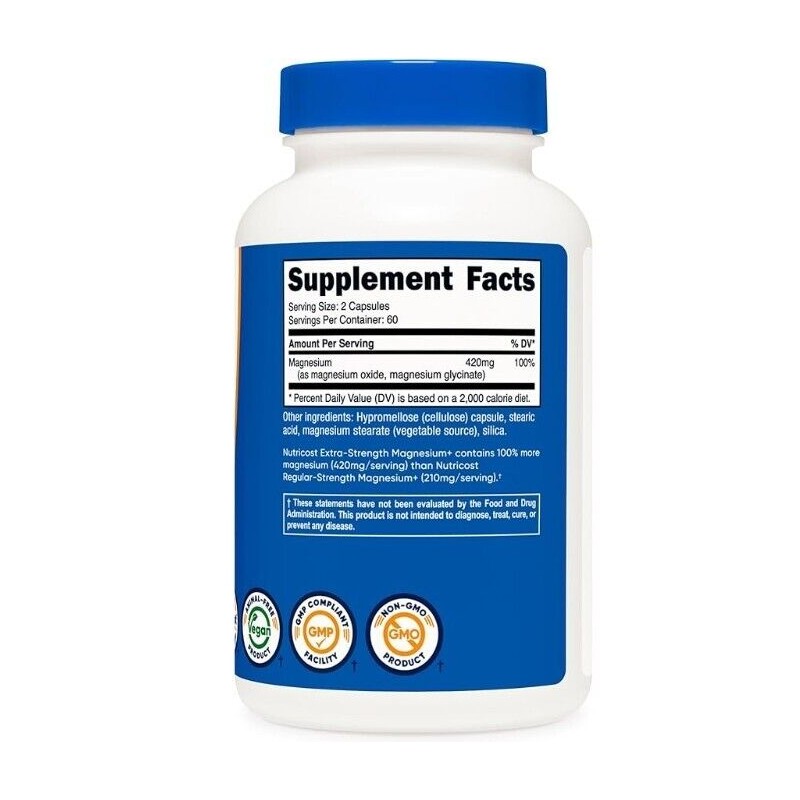 Nutricost Magnesium+ Extra Strength, 420mg per serving, 120 capsules