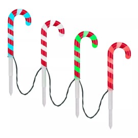 importacion navidad 4 Bastones Luces Led Navidad Estacas Caramelo Colores