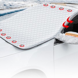 Elegant Choise Car Windshield Snow Ice Cover,Thickened Magnetic Windshield Cover for Ice and Snow for Most Cars SUV,Truck,Vans (Large)