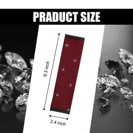 ZIMISI 2PCS Bling Car Seat Belt Covers, Crystal Rhinestone Seatbelt Shoulder Pad for Women Girl, Diamonds Glitter Seat Belt Cushion, Universal Auto Interior Accessory for Car Truck SUV (Red)