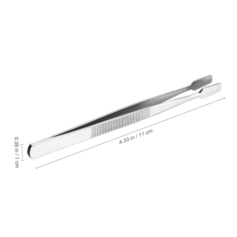VILLFUL 15pcs Stainless Steel Flat Head Tweezers for False Lashes