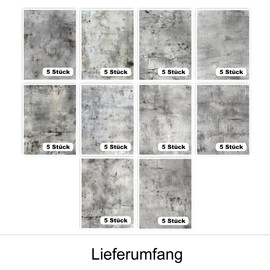 GRAZDesign Fliesenaufkleber Bad & Küche Graustein Optik Textur Klebefliesen selbstklebend - 15x20cm / 50 Stück