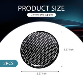 MLY 2PCS Carbon Fiber Cup Holder Coasters, Non-Slip 2.75 Inch Universal Car Drink Mats, Anti-Spill Embedded Insert for Auto Interior, Durable Racing Design Car Accessories (Black)