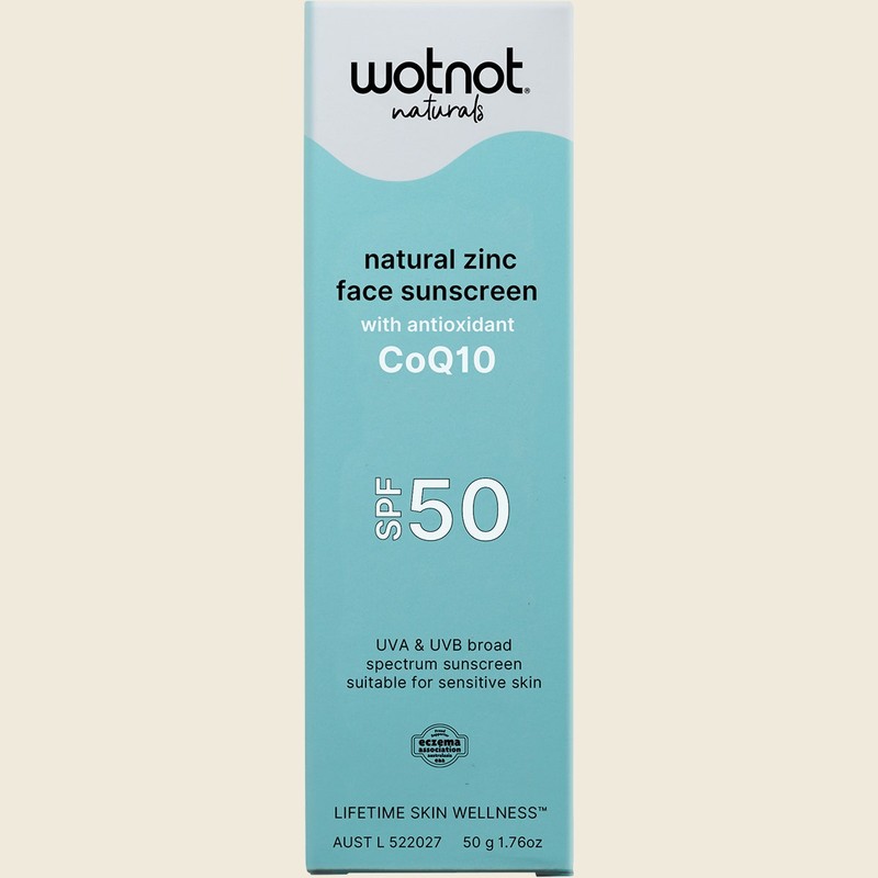 WOTNOT FACE SUNSCREEN NATURAL ZINC WITH COQ10 SPF50 50G