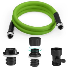 WADEO Cooler Drain Plug Hose Connection Kit with 6FT Garden Hose and Shut Off Valve