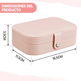 YOMYM Caja de joyería, Organizador de joyas Caja de cuero del organizador de la joyería del viaje del portable para las pulseras del collar de los pendientes de los anillos (Rosado) (Rosado)
