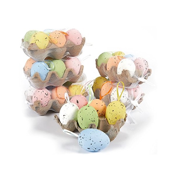 Easter Egg Ornaments in 6 Colorful Metallic Gold Designs (36
