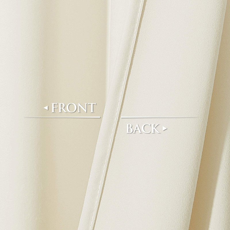 StangH Soft Ivory Velvet Curtains 102 inches Long 2 Panels