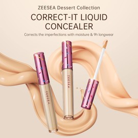 ZEESEA Dessert Collection:Correct-it Liquid Concealer,Corrects the Imperfections,Moisture & Weightless Longwear(#01 Almond Beige)