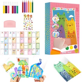 Regenbogen-Kratzkunst,Rainbow Pointillism Scratch,Kratzer Kunst Gemälde,Rainbow Scratch Art, Regenbogen Kratzbilder, Scratch Painting,Malset für Kinder,Paint Scratch Painting Schulaktivitäten