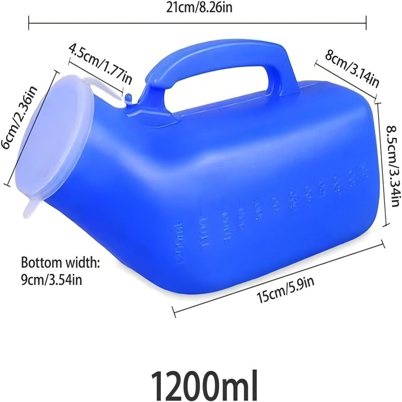 2Pcs Orinal para Hombre 1200ml, Orinal Portátil, Orinal a Prueba