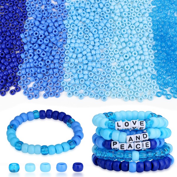 AWARDSEN 1000 PCS Pony Beads Bulk Assorted Pony Beads for