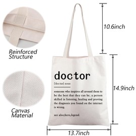 TGBJE Doctor Definition Tote Bag Doctor Gift Doctor Appreciation Gift Medical School Graduation Handle Bag New Doctor Gift (C-Doctor tote)
