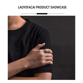 LAOYEFACAI Men's Ring Matte in 925 Sterling Silver Eye of Horus Ring Open Vintage Ring Gothic Men's Rings, Silver, No