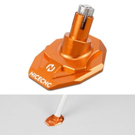 NICECNC Orange Dirt Bike Kickstand Side Stand Pad Extension Compatible with KTM 125-530 XC XCW XCF XCF-W EXC EXC-F 2008-2023,See Fitment