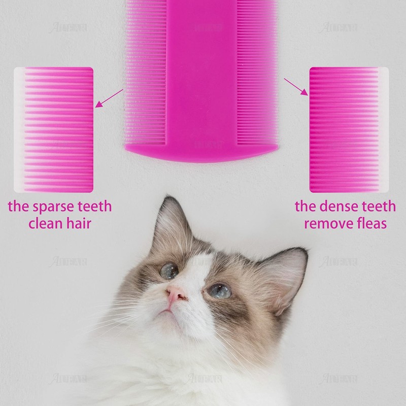 AUEAR, 12 Pack Pet Flea Lice Combs Double Sided Fine