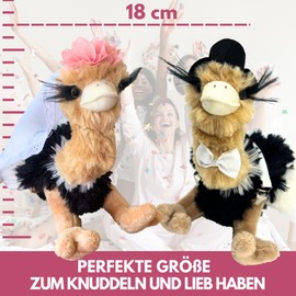 hM - Ostrich Plush - Bird Ostrich Stuffed Toy as a Throw Bouquet for Wedding or as a Bride and Bachelor Gift - Hen Party or Wedding Gift