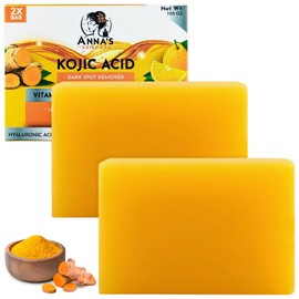 Anna's Skincare Kojic Acid Tumeric Soap Bar for Radiant Complexion, Natural Skin Fresh-Looking glow, Great Scent, Korean Skin Care, 2-Pack, 100g Each