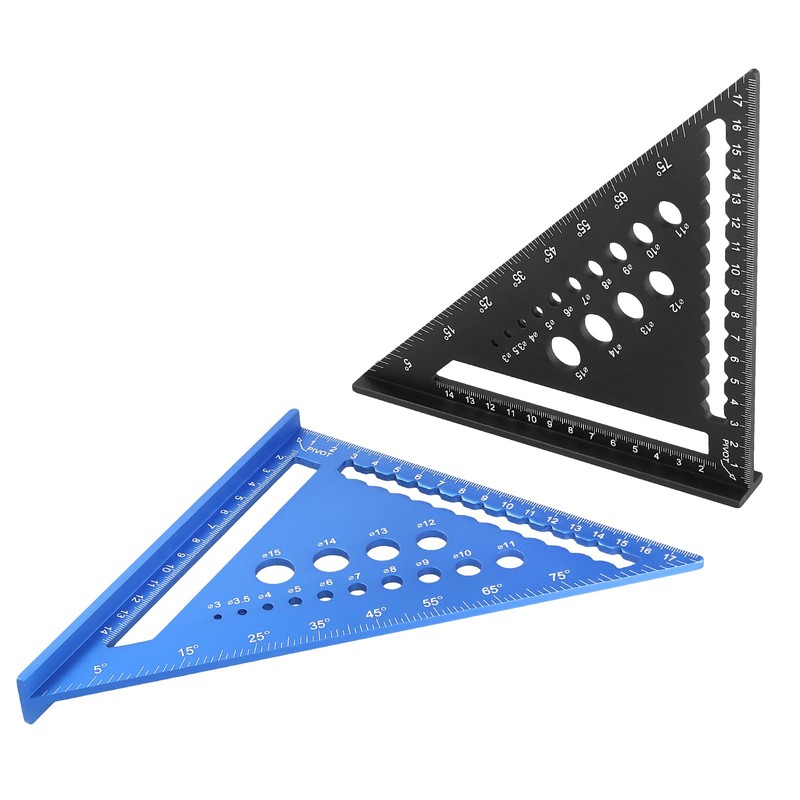 UNGFEI 2 Pack 7 inch Metric Triangle Ruler Square, 180mm