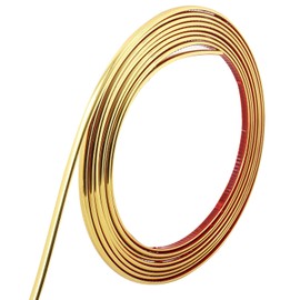 16.4ft Shiny Gold Peel and Stick Molding Trim, Flexible Mirror Wall Ceiling Floor Cabinet Tile Edge Moulding