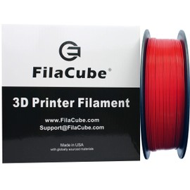FilaCube 1.75mm 1kg Red PLA 3D Printing Filament - Made in USA for FDM FFF Printers