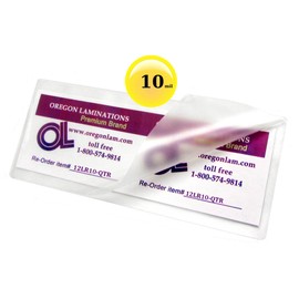 Oregon Lamination Hot Laminating Pouches, Vertical Half Letter, 10 Mil 4.75 x 11.5 Inches, Clear Plastic Glossy [25 Pack] 12LR10-QTR