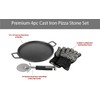 PitMaster King Cast Iron Pizza Stone 4-Pk Complete Kit
