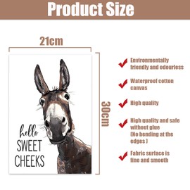 Zamety Bathroom Decorative Pictures, Funny Donkey Bathroom Pictures, A4 Pictures Bathroom, 21 x 30 cm, Black White Canvas Poster, Wall Pictures, Toilet Decoration, Donkey Pictures Toilet, Without