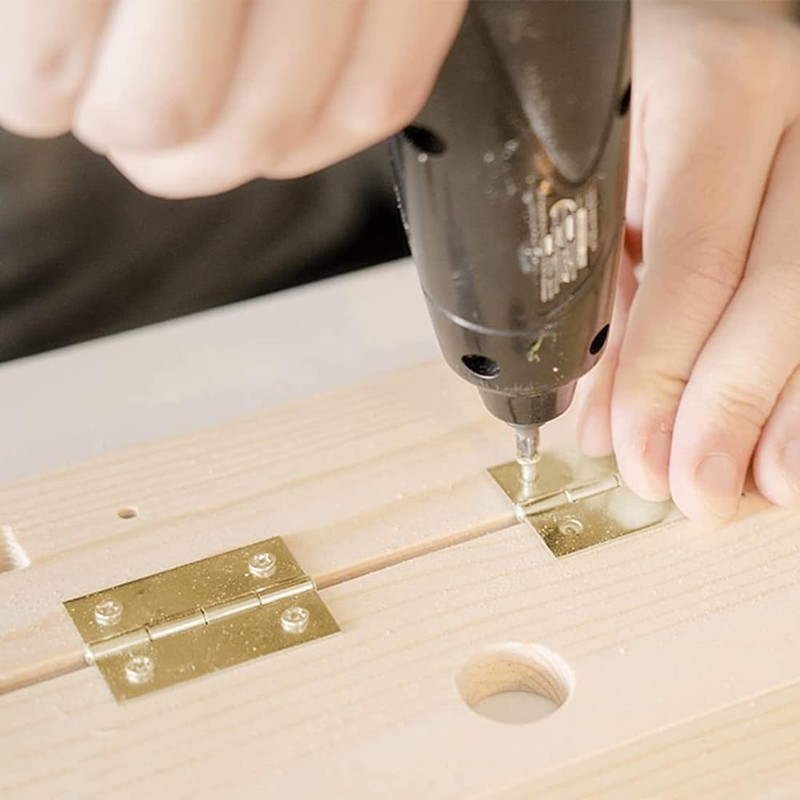 Yuannee Small Hinges,50 PCS Small Gold Hinges for Wood Hinges