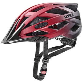 uvex i-vo cc Lightweight All-Round Helmet for Men and Women, Individual Size Adjustment, Expandable with LED Light, Red/Black, 56–60 cm