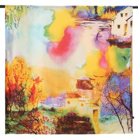 FAIRYGATE Large Silk Scarves Women's Scarf Elegant Silk Scarf Hair Large Long Neckerchief Silk Scarf Gift for Women, D82023