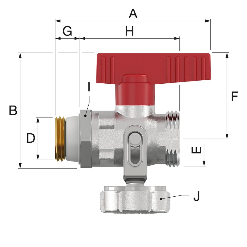 Simplex KFE Ball Valve Through Male Thread 1/2 Inch, Self-Sealing