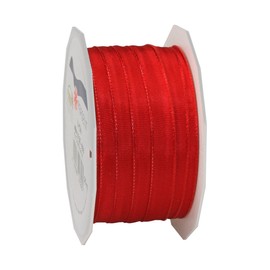 C.E. Pattberg Präsent - Lyon Wired Taffeta Ribbon Red 10 mm width, 25 m length
