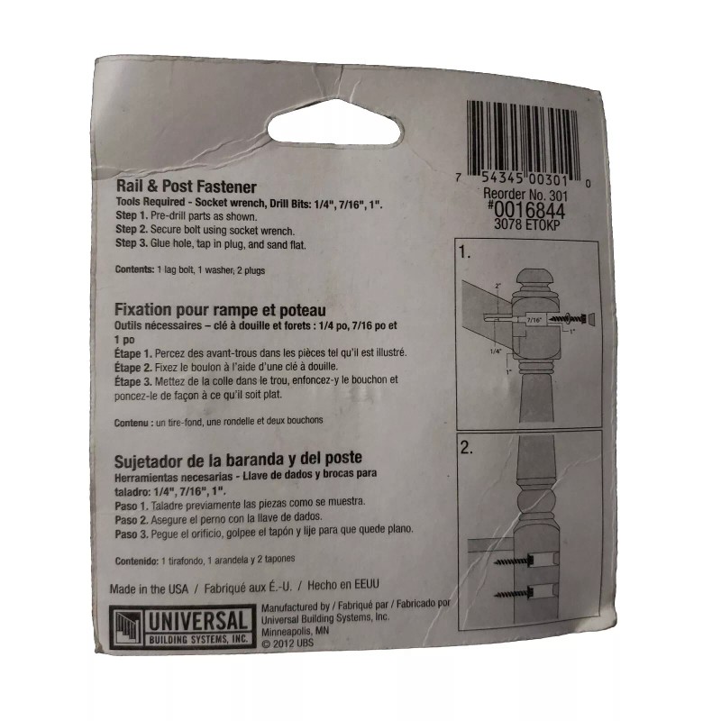 Universal Building Systems Rail And Post Fastener