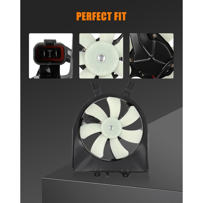 AZHZ Black A/C Condenser Fan Assembly for Honda for Odyssey