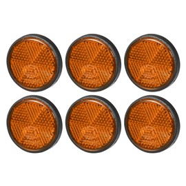Partuto 6pcs 1.73"x0.31" Universal Reflector - Round Motorcycle Bike Safety Reflector Increase Visibility and Safety on The Road - Plastic Orange
