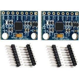 A-DIGISHUO 2Pcs GY-521 MPU-6050 MPU6050 3-Axis Accelerometer Gyroscope Module 6 DOF 6-Axis Accelerometer Gyroscope Sensor Module 16 Bit AD Converter Data Output IIC I2C SATA 2 for Arduino
